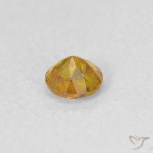 Esfalrita Dorado medio natural de 0.27 ct, Redondo, SI