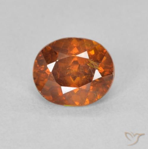 0.93ct Natural Naranja oscuro esfalerita, Ovalada, VS-SI