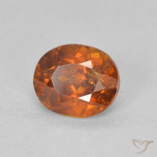 Esfalrita Naranja oscuro natural de 0.93 ct, Ovalada, VS-SI