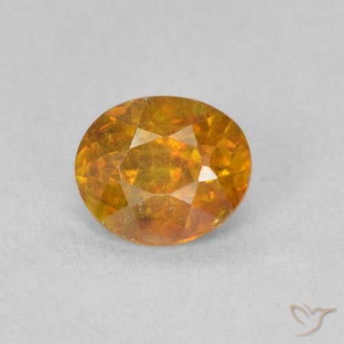 0.62ct Natural Medium Light-Orange esfalerita, Ovalada, VS-SI