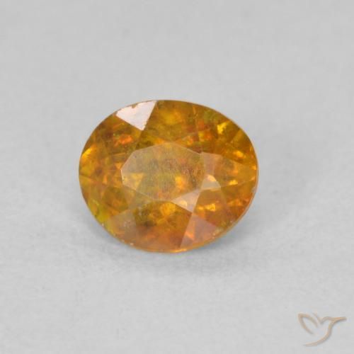 Esfalrita Medium Light-Orange natural de 0.62 ct, Ovalada, VS-SI
