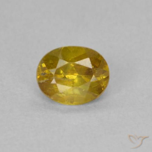 0.52ct Natural Amarillo amarronado esfalerita, Ovalada, VS-SI
