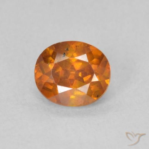0.66ct Natural Naranja medio esfalerita, Ovalada, SI
