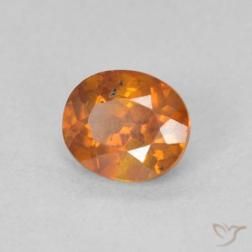 Esfalrita Naranja medio natural de 0.66 ct, Ovalada, SI