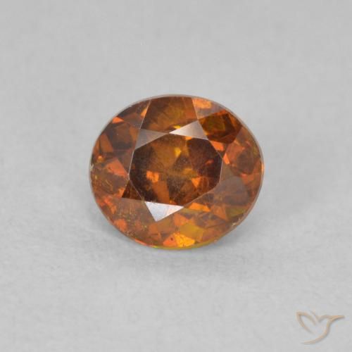 0.68ct Natural Naranja medio esfalerita, Ovalada, VS-SI