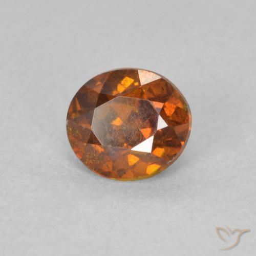 Esfalrita Naranja medio natural de 0.68 ct, Ovalada, VS-SI