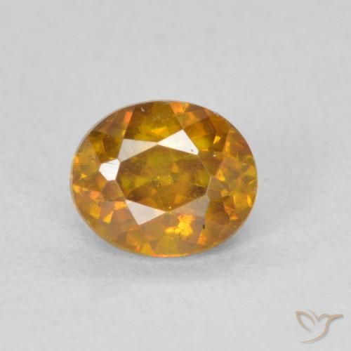 0.89ct Natural Marrón-oro esfalerita, Ovalada, VS-SI
