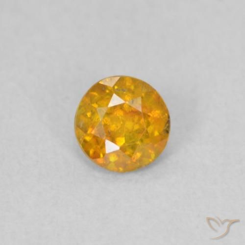 0.21ct Natural Medium Light-Orange esfalerita, Redondo, SI