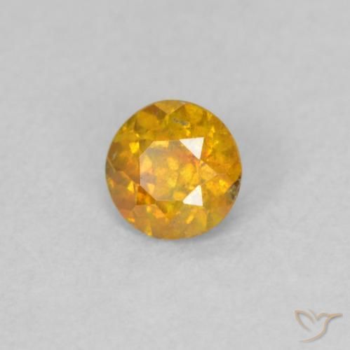 Esfalrita Medium Light-Orange natural de 0.21 ct, Redondo, SI