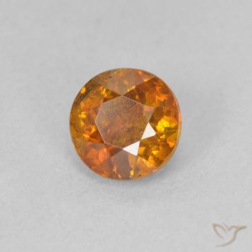 Esfalrita Marrón naranja natural de 0.81 ct, Redondo, SI