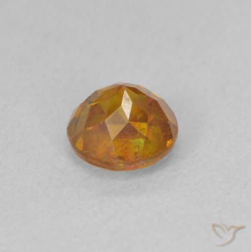 Esfalrita Marrón naranja natural de 0.81 ct, Redondo, SI