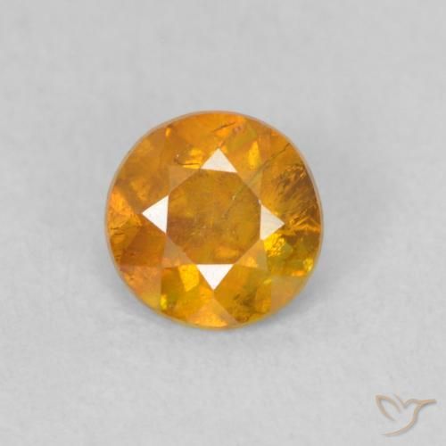 0.42ct Natural Naranja miel Esfalrita, Redondo, SI