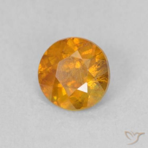 Esfalrita Naranja miel natural de 0.42 ct, Redondo, SI