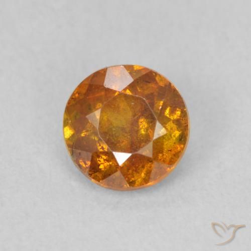 0.49ct Natural Naranja terroso esfalerita, Redondo, SI