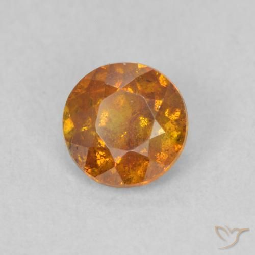 Esfalrita Naranja terroso natural de 0.49 ct, Redondo, SI