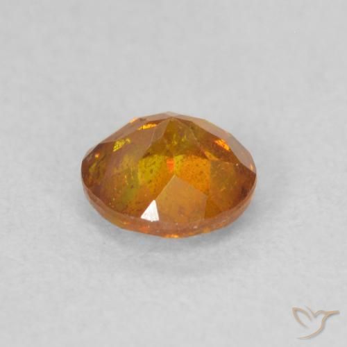 Esfalrita Naranja terroso natural de 0.49 ct, Redondo, SI