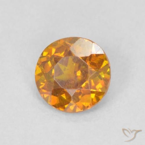 Esfalrita Naranja oscuro natural de 0.47 ct, Redondo, SI