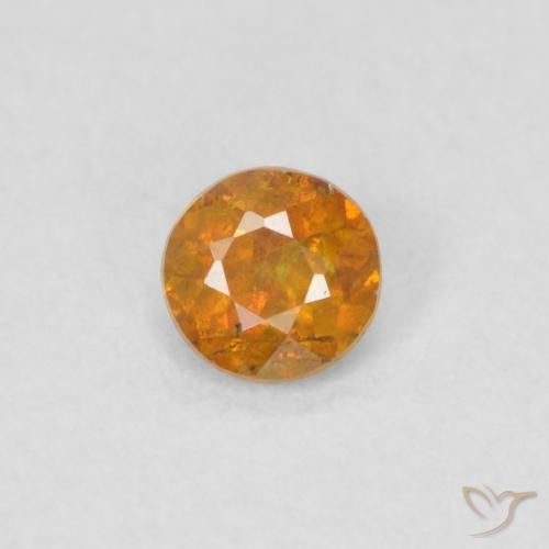 0.24ct Natural Naranja terroso Esfalrita, Redondo, SI