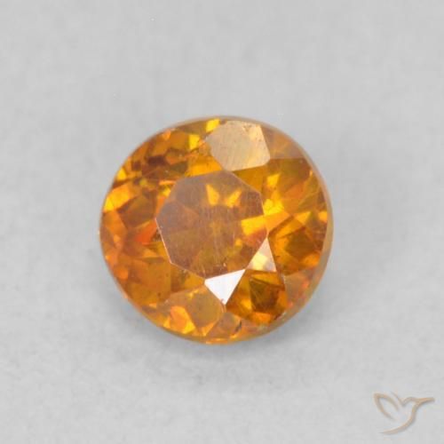 Esfalrita Naranja medio natural de 0.35 ct, Redondo, VS-SI