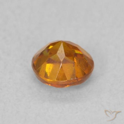 Esfalrita Naranja medio natural de 0.35 ct, Redondo, VS-SI