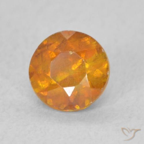 Esfalrita Naranja medio natural de 0.61 ct, Redondo, VS-SI