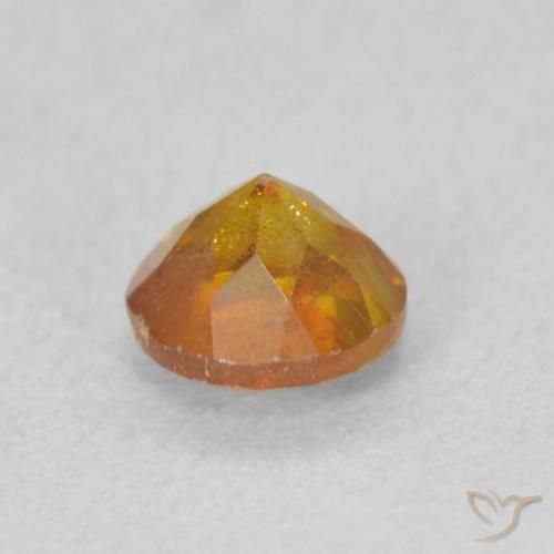 Esfalrita Naranja medio natural de 0.61 ct, Redondo, VS-SI