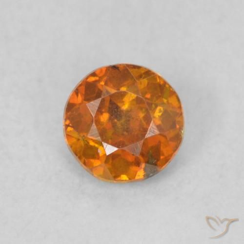 0.27ct Natural Naranja terroso Esfalrita, Redondo, VS-SI