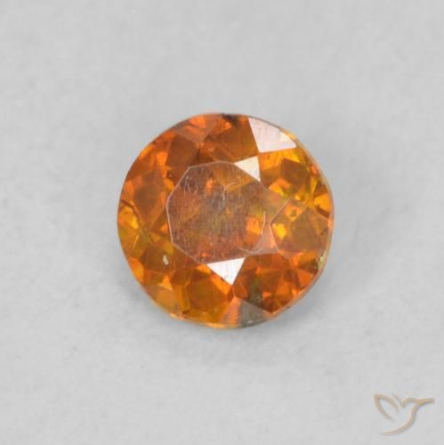 Esfalrita Naranja terroso natural de 0.27 ct, Redondo, VS-SI
