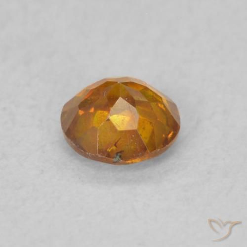 Esfalrita Naranja terroso natural de 0.27 ct, Redondo, VS-SI