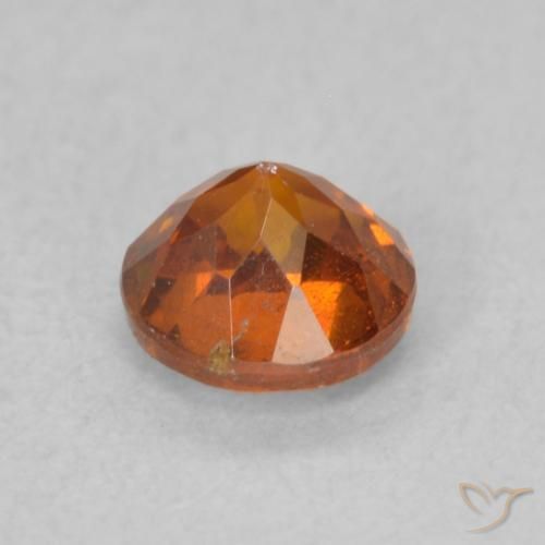 Esfalrita Naranja oscuro natural de 0.59 ct, Redondo, VS-SI