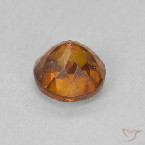 Esfalrita Naranja oscuro natural de 0.73 ct, Redondo, VS-SI