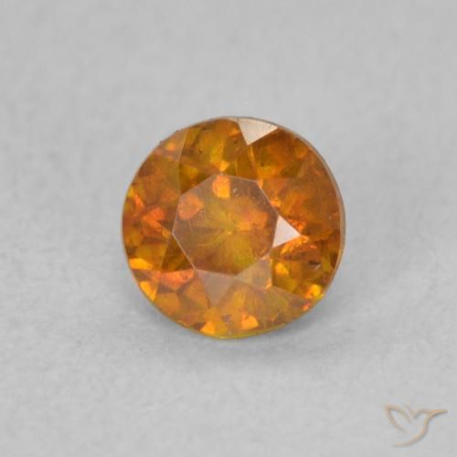 Esfalrita Naranja oscuro natural de 0.47 ct, Redondo, VS-SI