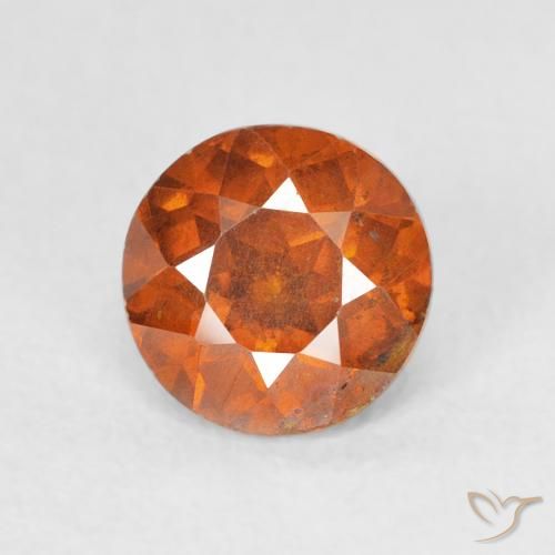 Esfalrita Naranja oscuro natural de 1.28 ct, Corte Redondo, VS-SI