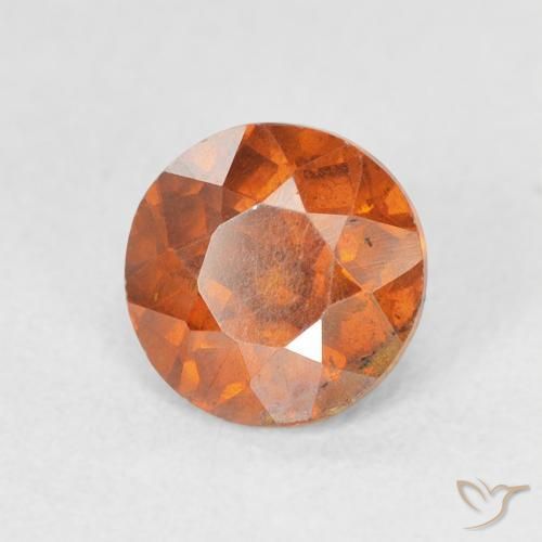 Esfalrita Naranja oscuro natural de 1.28 ct, Corte Redondo, VS-SI