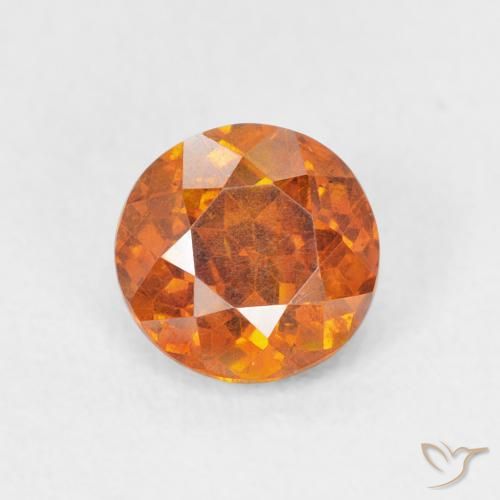 1.08ct Natural Naranja medio Esfalrita, Redondo, VS-SI