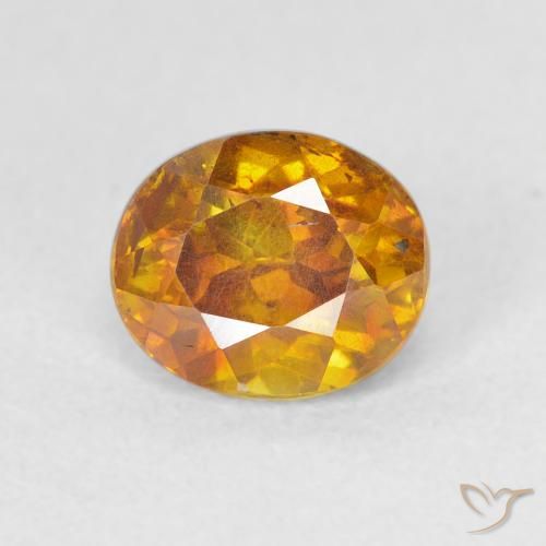 1.46ct Natural Naranja oscuro esfalerita, Ovalada, VS-SI