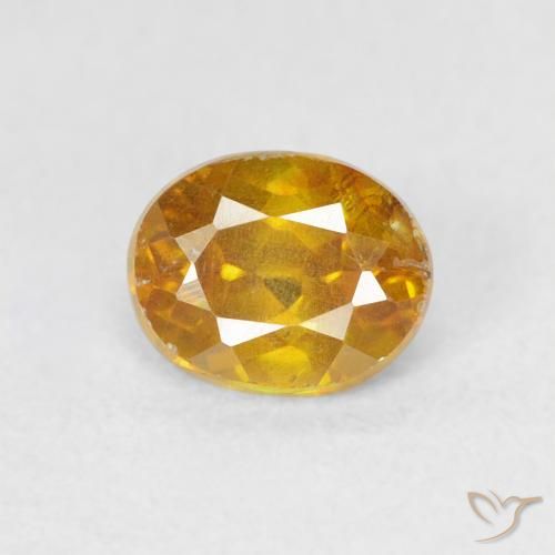 0.79ct Natural Naranja albaricoque esfalerita, Ovalada, VS-SI