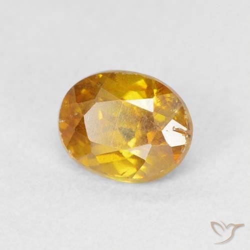 Esfalrita Naranja albaricoque natural de 0.79 ct, Ovalada, VS-SI