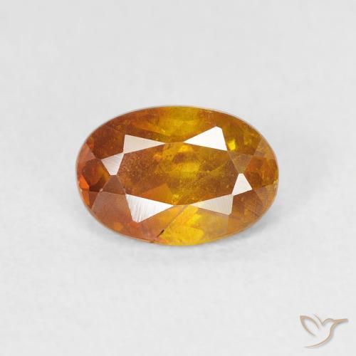 0.87ct Natural Naranja medio esfalerita, Ovalada, VS-SI