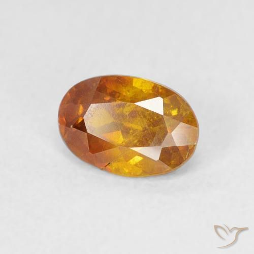 Esfalrita Naranja medio natural de 0.87 ct, Ovalada, VS-SI