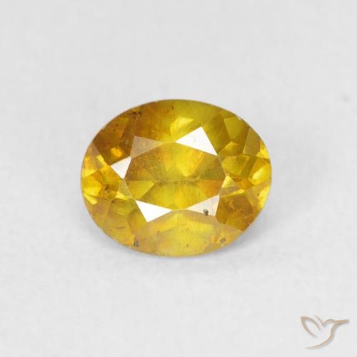 0.65ct Natural Amarillo medio esfalerita, Ovalada, VS-SI