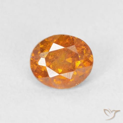 0.51ct Natural Naranja claro esfalerita, Ovalada, SI