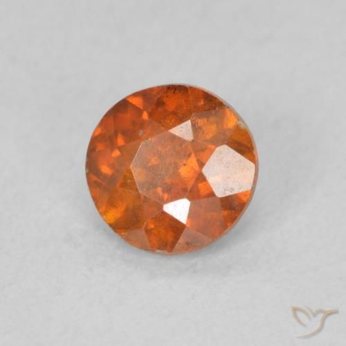 Esfalrita Naranja medio natural de 0.61 ct, Redondo, SI