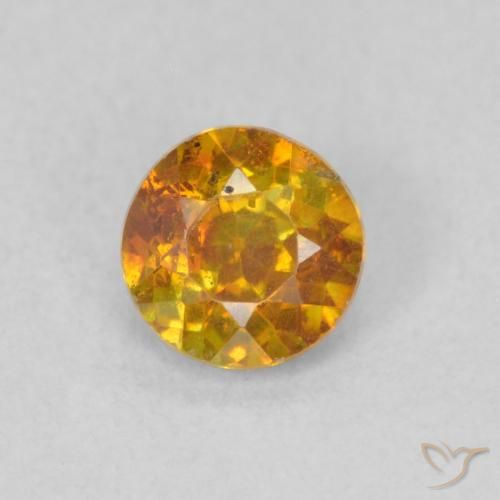 0.58ct Natural Naranja marrón esfalerita, Redondo, SI