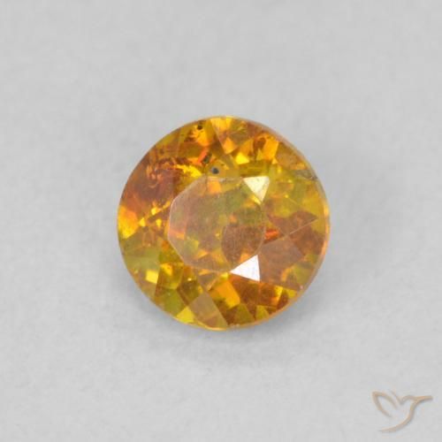 Esfalrita Naranja marrón natural de 0.58 ct, Redondo, SI
