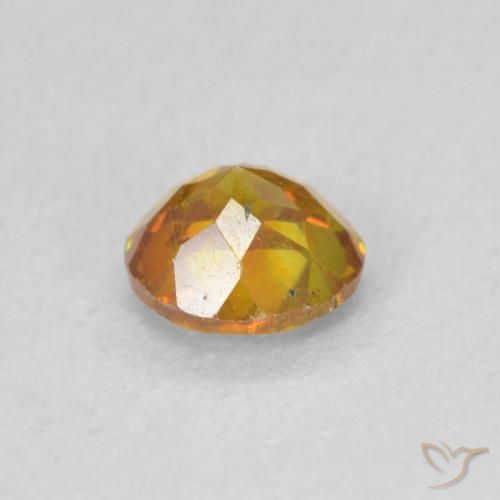 Esfalrita Naranja marrón natural de 0.58 ct, Redondo, SI