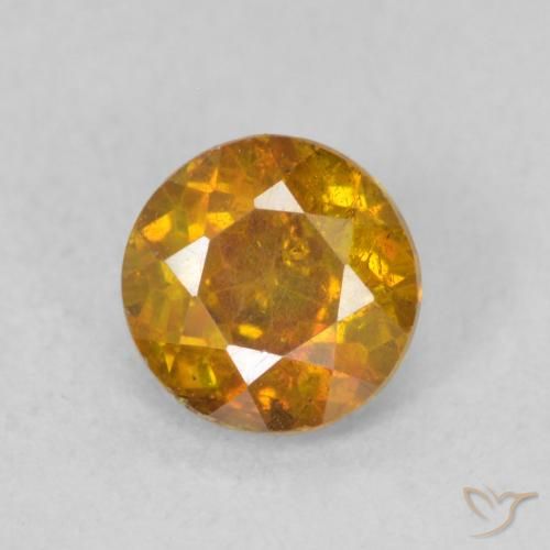 0.80ct Natural Naranja oscuro Esfalrita, Redondo, SI