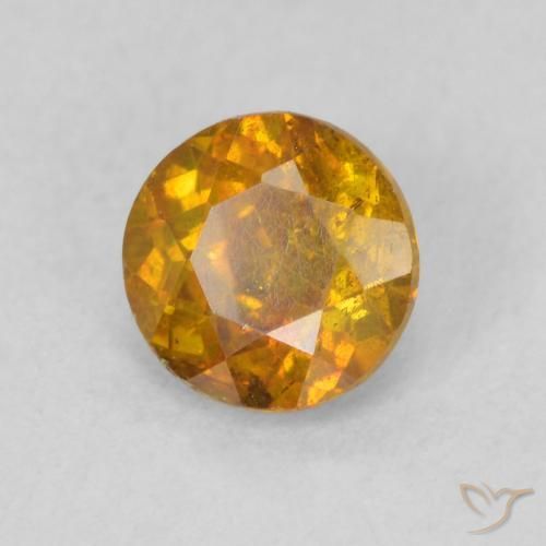Esfalrita Naranja oscuro natural de 0.80 ct, Redondo, SI