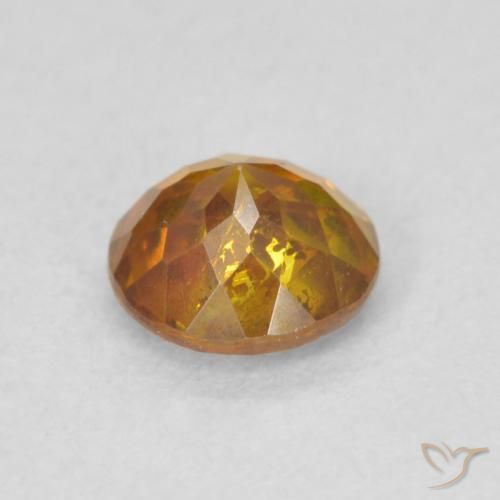 Esfalrita Naranja oscuro natural de 0.80 ct, Redondo, SI