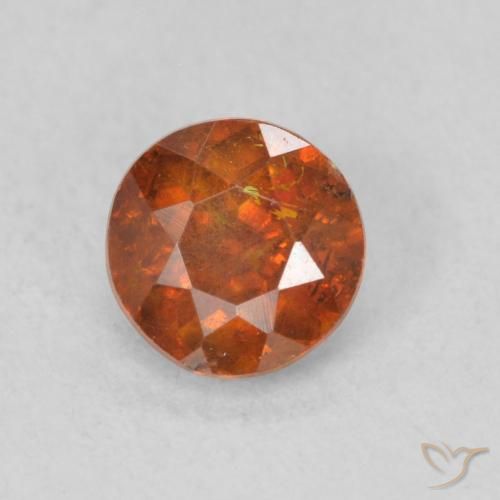 0.72ct Natural Naranja rojizo esfalerita, Redondo, SI